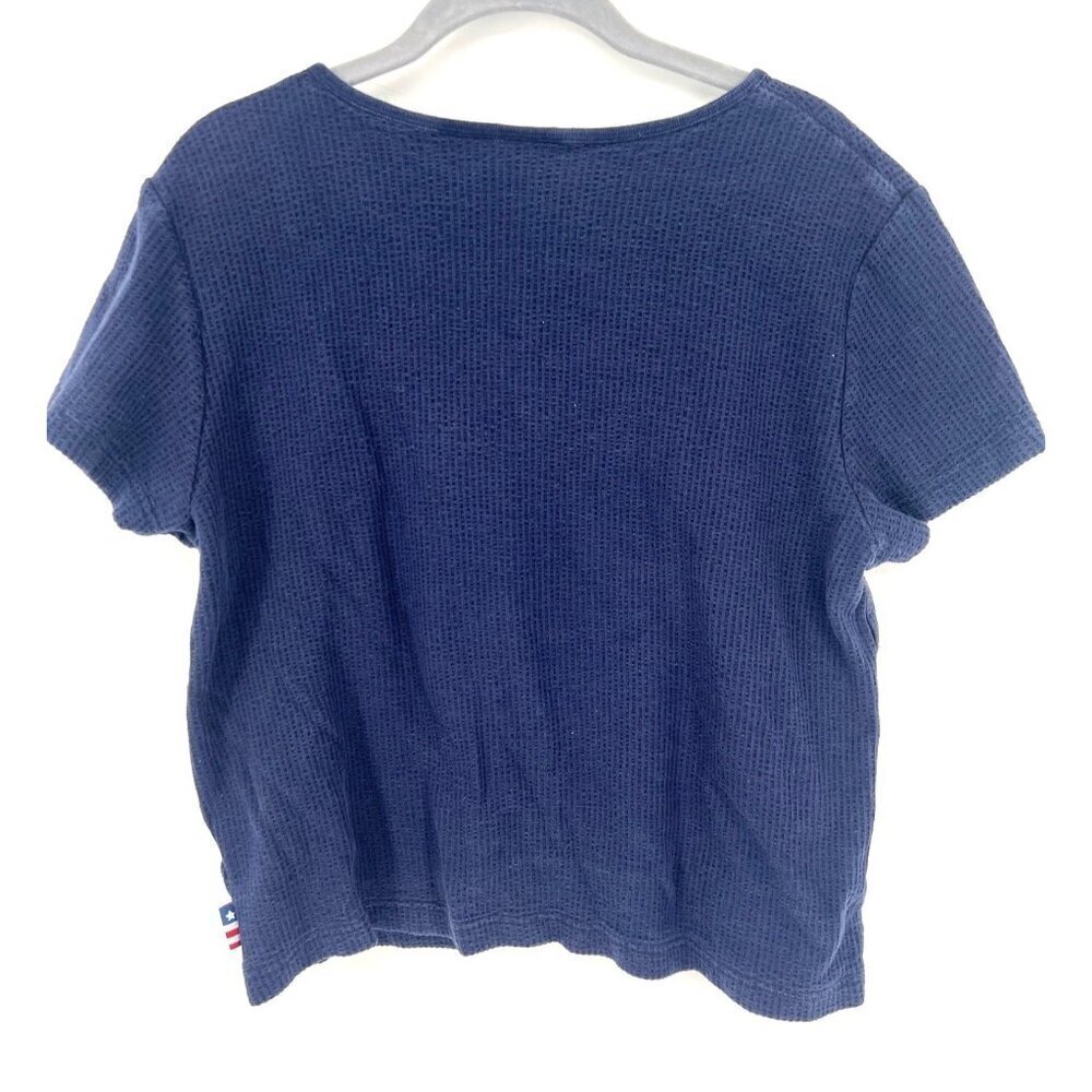 Vintage Disney Womens Waffle Knit Short Sleeve Top Size XL Blue Eeyore - Picture 4 of 4